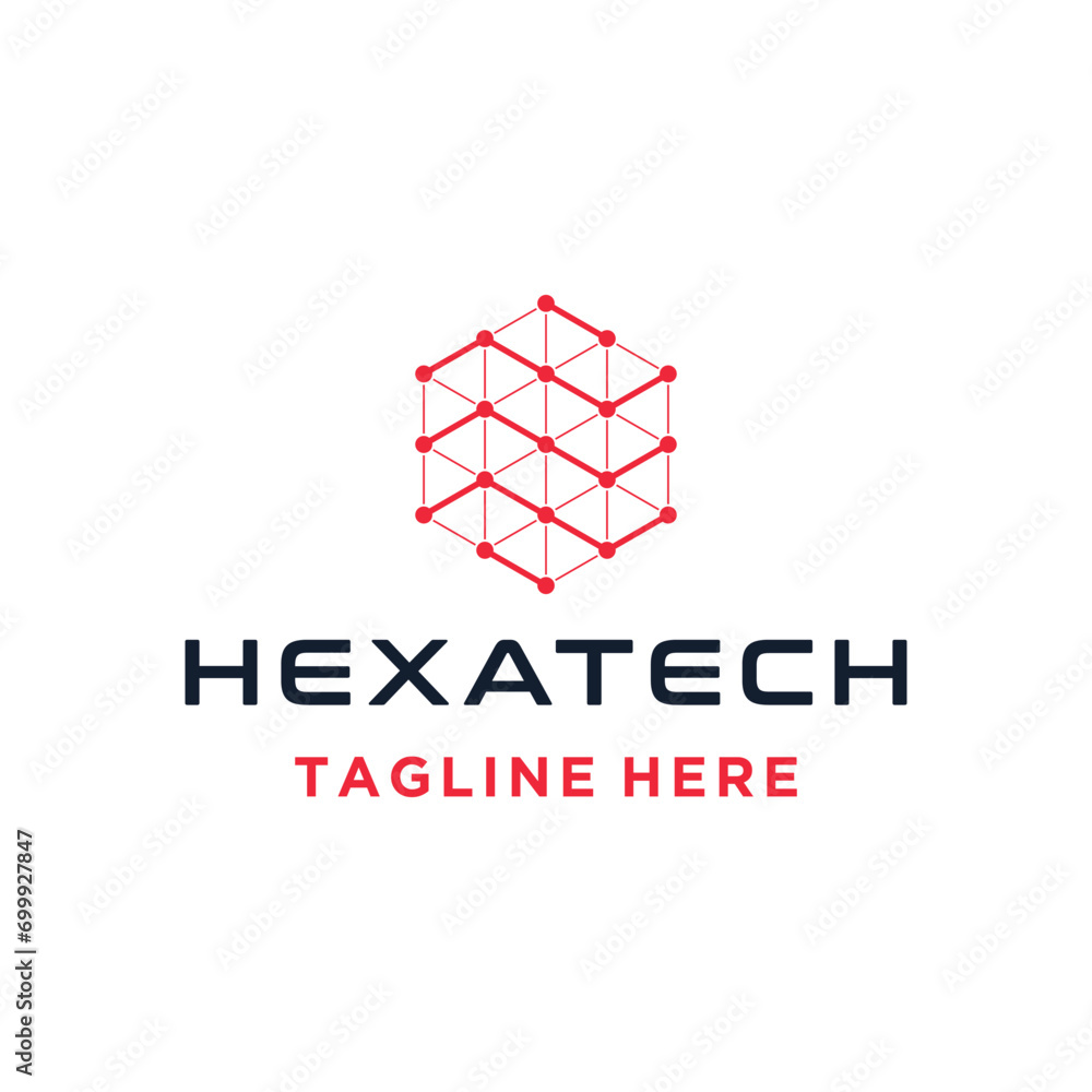 Poster abstract simple hexagon shaped statistical diagram dotted digital wire line for modern futuristic te