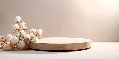 Decorated in a minimalist style, Podium for product photography, The pallet is empty, there are no products placed