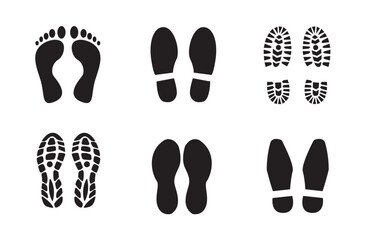 Set of human footprints sillhouette 
vector illustration