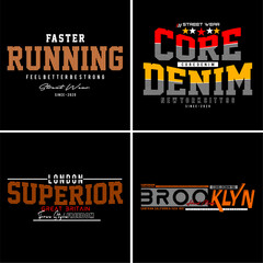 set typography urban for print t shirt