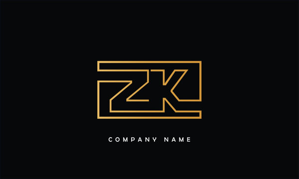 ZK, KZ, Z, K Abstract Letters Logo Monogram