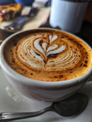 cup of cappuccino with heart