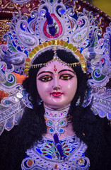 Devi Durga the Fierce embodiment of divine strength and protection, worshipped during Navaratri