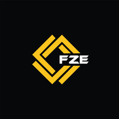 FZE letter design for logo and icon.FZE typography for technology, business and real estate brand.FZE monogram logo.