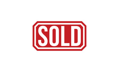 Sold stamp red rubber stamp on white background. Sold stamp sign. Sold stamp.