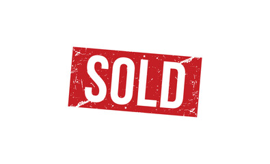 Sold stamp red rubber stamp on white background. Sold stamp sign. Sold stamp.