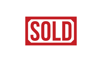Sold Red Rubber Stamp vector design.