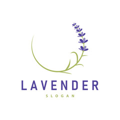 Lavender Logo Elegant Purple Flower Plant Illustration Floral Ornament Design