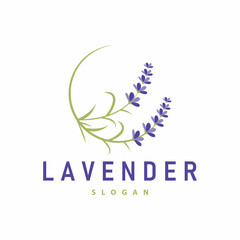 Lavender Logo Elegant Purple Flower Plant Illustration Floral Ornament Design