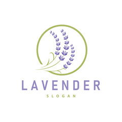 Lavender Logo Elegant Purple Flower Plant Illustration Floral Ornament Design