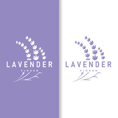 Lavender Logo Elegant Purple Flower Plant Illustration Floral Ornament Design