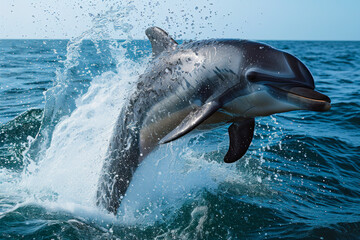 Playful Dolphin Leaping in Sunlit Waters.