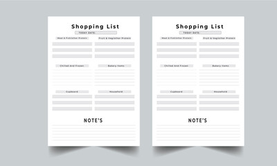 Shopping List design template layout 