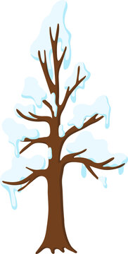 snowy tree winter scene clip art preview