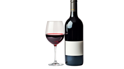 Bottle of wine pothography isolated on transparent and white background.PNG image.