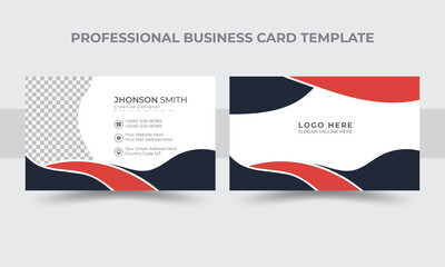 Creative business card and name card horizontal simple clean template vector design.