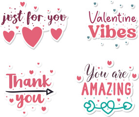 Hand drawn love lettering collection, Valentines Day Quotes bundle. 