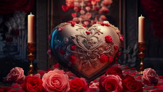 Love, valentine, colorful composition, symbolism and romance of love, February 14, Valentine's Day