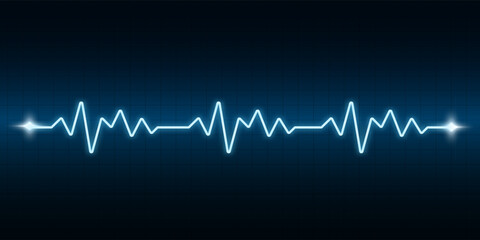 Heart rate graph. Heart beat. Ecg icon wave. Turquoise color. Sound wave line. Medical design. Eps10 vector illustration. - obrazy, fototapety, plakaty