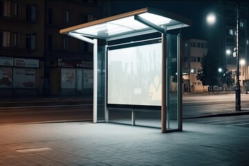 . billboard box light advertising .design advertisement product signboard station bus billboard Blank Media Digital