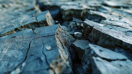 Cracked rocky terrain up close.