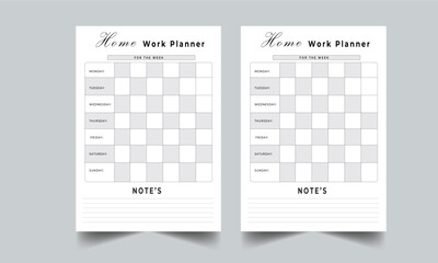 Home Work Planner design layout template