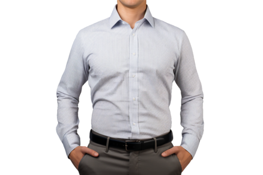 Hands on hips gesture, businessman, transparent background, isolated image, generative AI