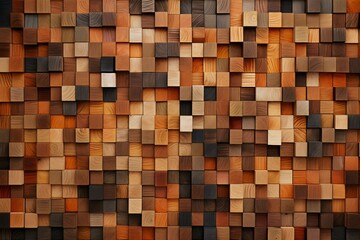 Assorted Wooden Square Tiles, Generative AI,