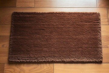 Rectangular Brown Doormat on Yellow Carpet, Generative AI