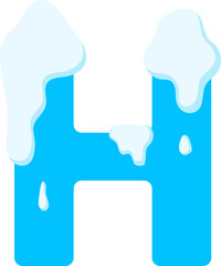 Snow Font Alphabet Letter H © Monsters Visual