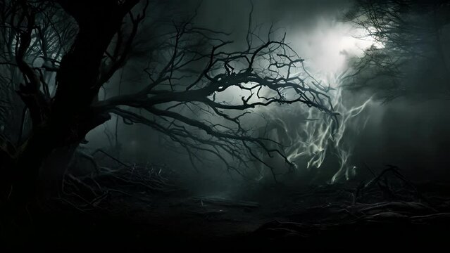 A ghostly mist swirling in the air its tendrils reaching out like claws threatening to consume all in its path.
