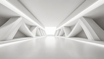 White empty corridor in a modern building.