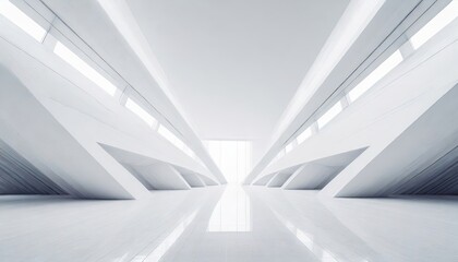 White empty corridor in a modern building.