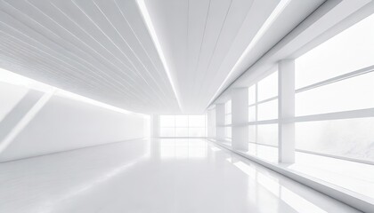 White empty corridor in a modern building.