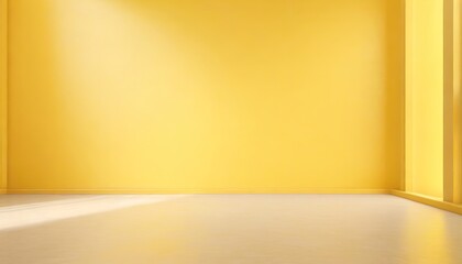 Yellow empty room with the wall for design purposes.