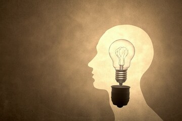 text space copy empty background textured lightbulb face Silhouette