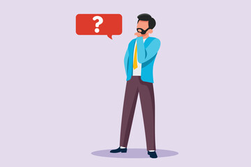 Thinking or solving problem concept. Colored flat vector illustration isolated.