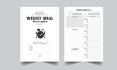 Weekly Meal Planner. Daily Gratitude Monthly & Yearly Undated Planner. Journal. Printable Gratitude Journal. Planner Bundle Design. Printable Planner Set with cover page layout template