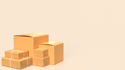 The  Shipping box  for shopping online or transport concept 3d rendering..