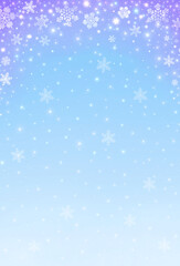 おしゃれな雪の結晶の背景　素材　キラキラ柄　雪景色　冬景色　飾り　寒中お見舞い　縦長