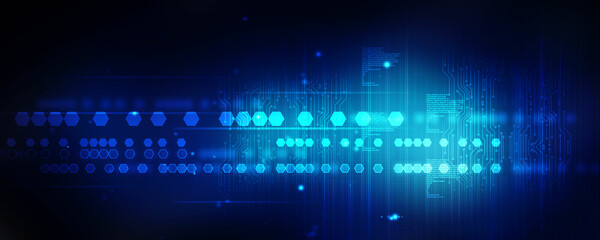 2d illustration Abstract futuristic electronic circuit technology background