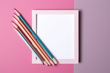 colored pastel concept business creative minimalism text space copy frame white background paper...