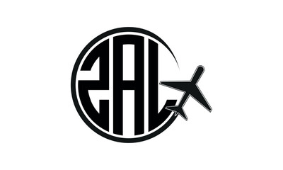 ZAL three initial letter circle tour & travel agency logo design vector template. hajj Umrah agency, abstract, wordmark, business, monogram, minimalist, brand, company, flat, tourism agency, tourist