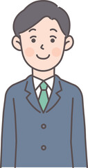笑顔のビジネスマン2の上半身イラスト
