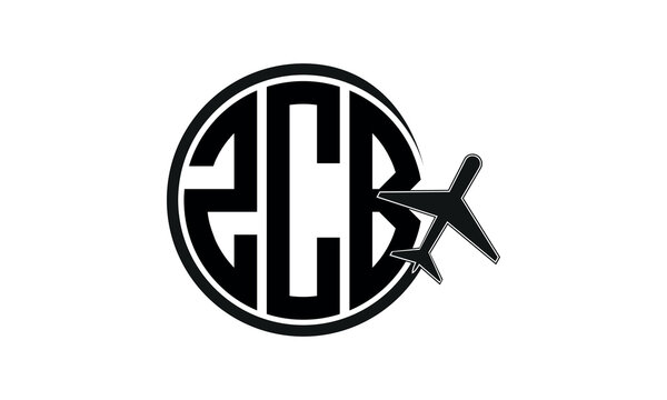 ZCB three initial letter circle tour & travel agency logo design vector template. hajj Umrah agency, abstract, wordmark, business, monogram, minimalist, brand, company, flat, tourism agency, tourist