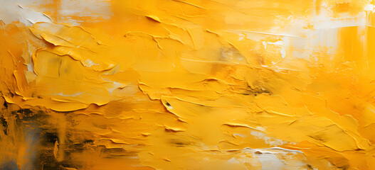 dried yellow oil paint with brush strokes. Nature-inspired Oil Painting with Yellow Reed - obrazy, fototapety, plakaty
