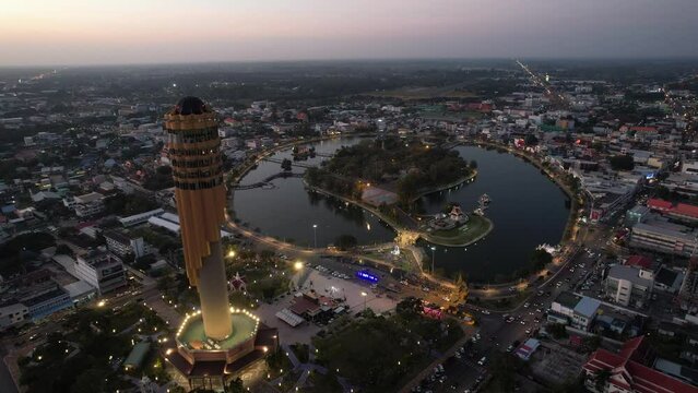 Aerial view of Roi Et Tower in Thailand