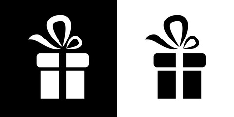 Illustration of gift box icon isolated background. Christmas gift icon vector.