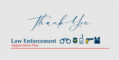 National Law Enforcement Appreciation Day - obrazy, fototapety, plakaty