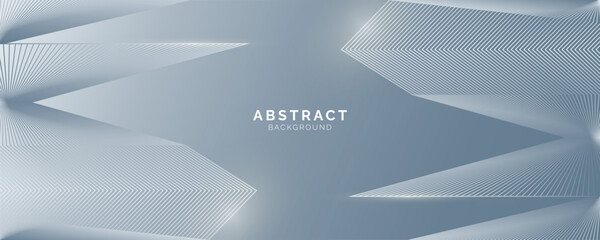 Fototapeta premium Abstract background with white gray gradient lines and white composition, modern template for website, banner art, poster design, vector